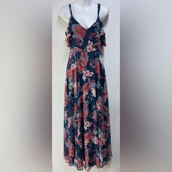 Lulus Floral Navy Maxi Dress - Picture 2 of 11